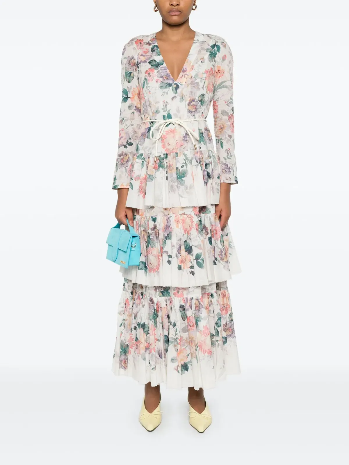 Zimmermann Acacia Tiered Maxi Dress Cream Multi Floral Size 0 / AU 8 - Image 1
