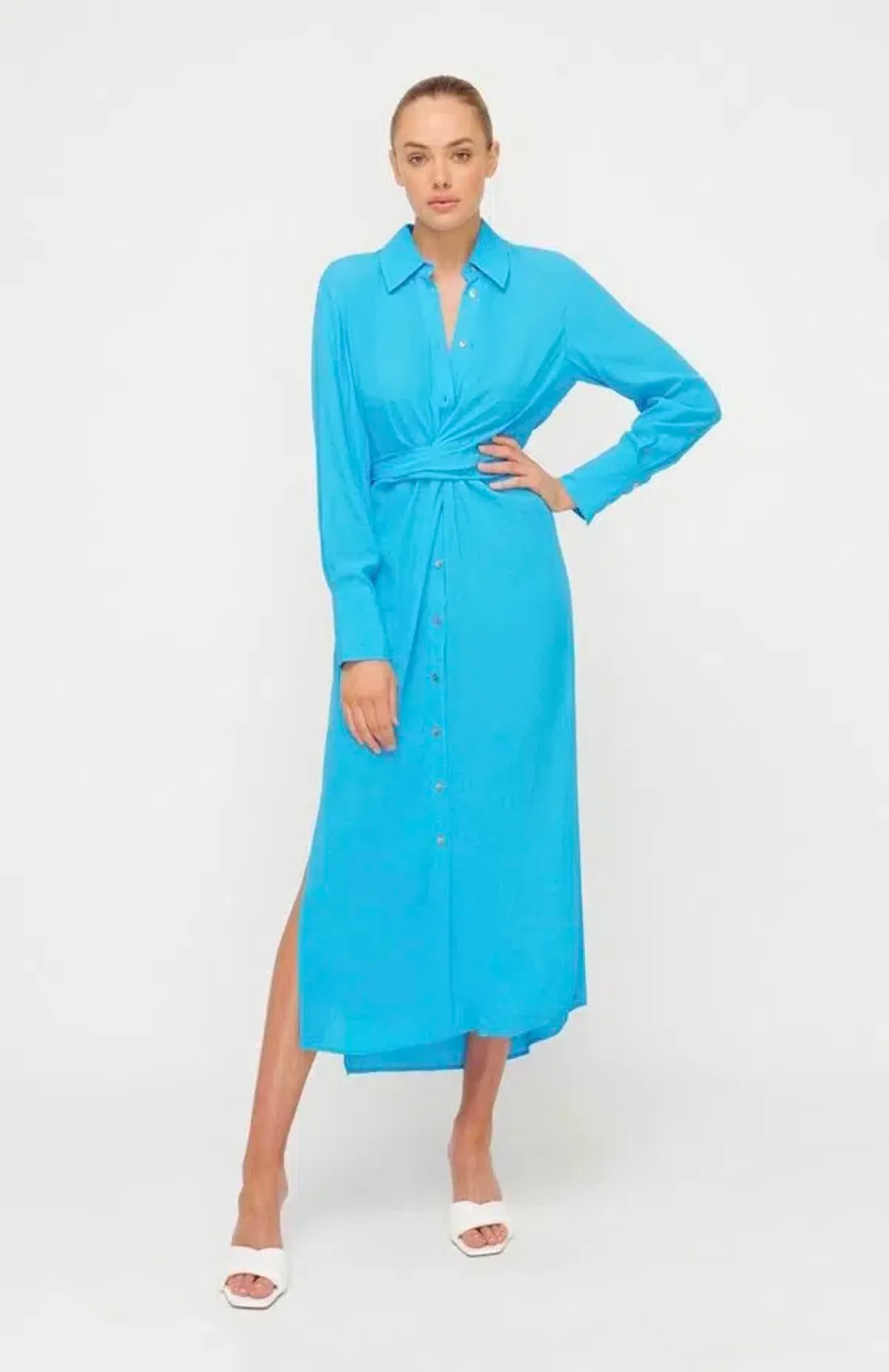 Sheike Paradiso Midi Dress Blue Size 16 - Image 1
