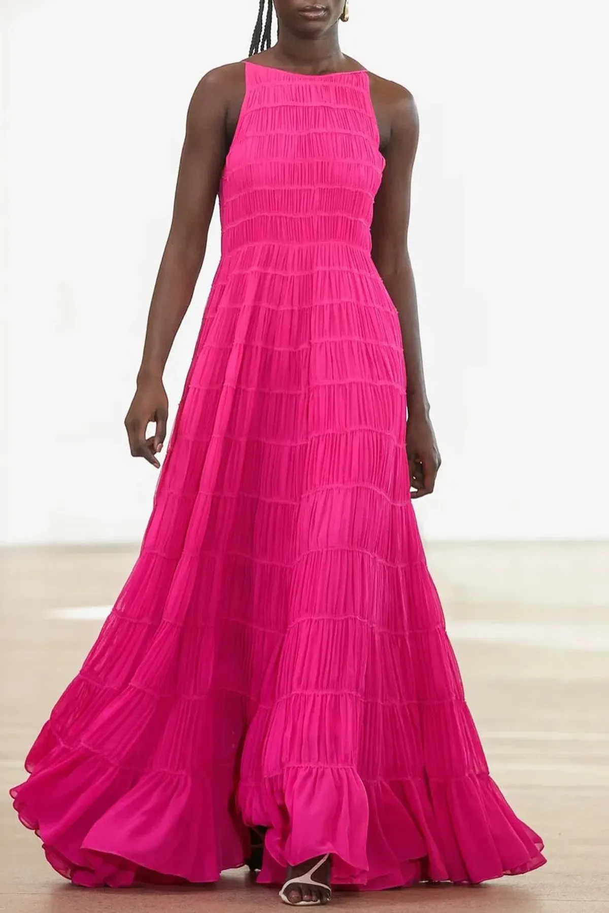 Aje Rosewood Ruched Gown Magenta Size 4 - Image 3
