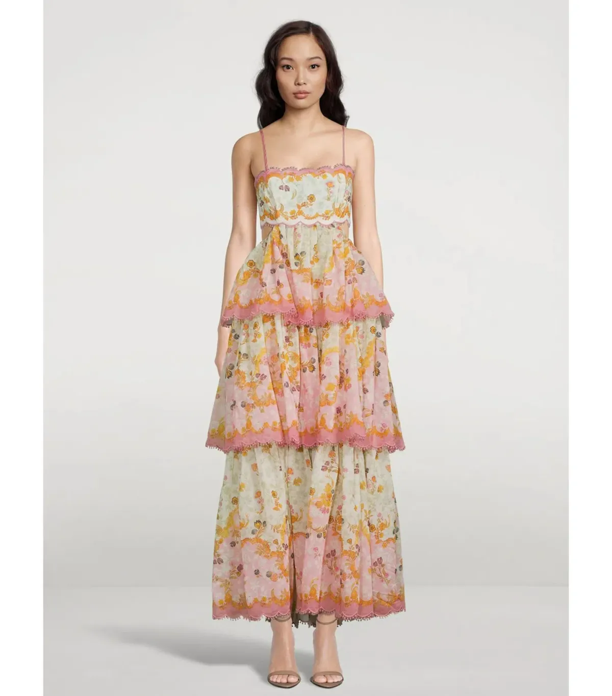 Zimmermann Laurel Frill Midi Dress Floral Size 3 / AU 10-12 - Image 1