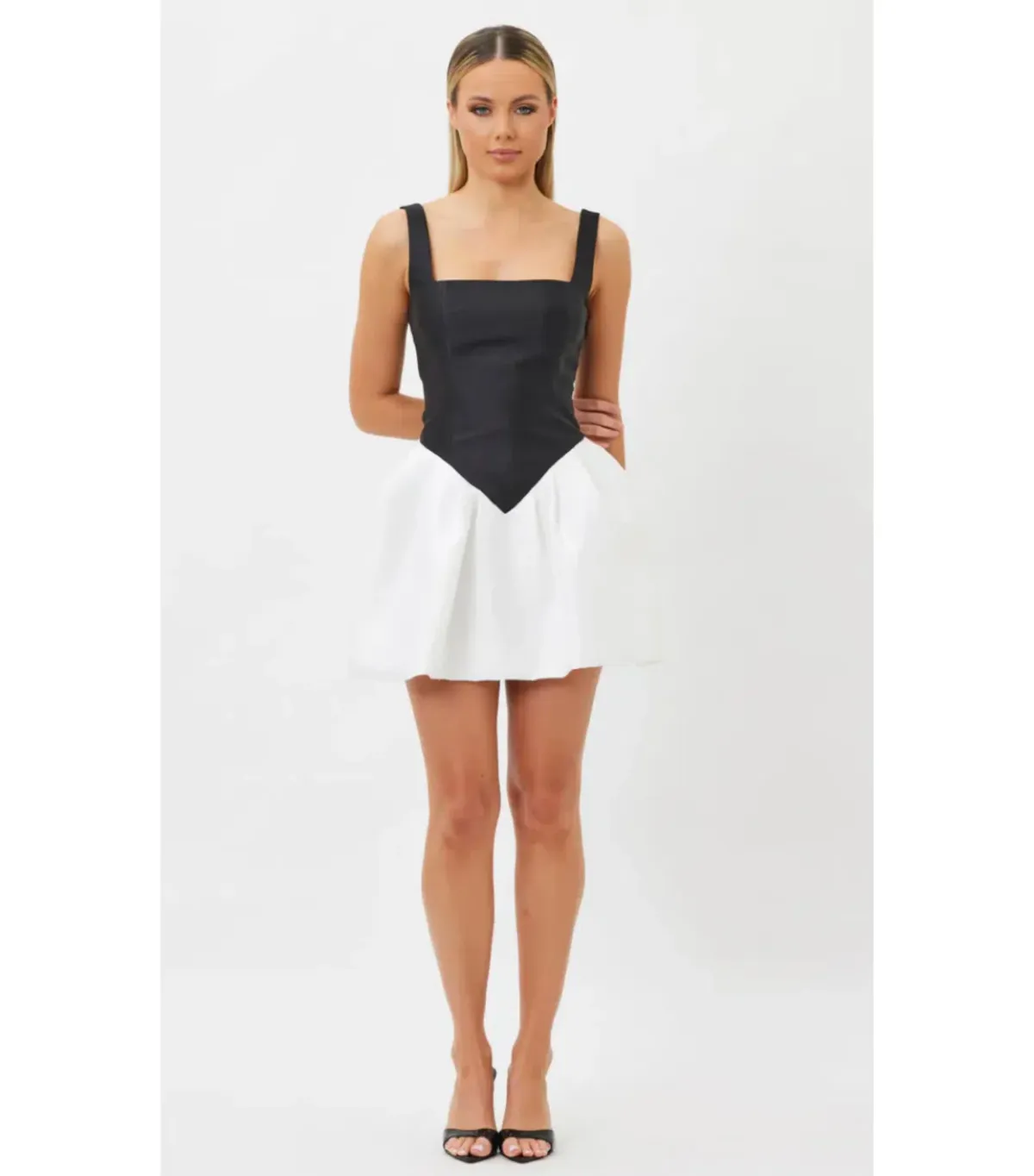 Bianca & Bridgett Alba Mini Dress Black/White Size AU 10 - Image 1