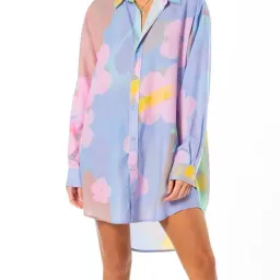 Something Very Special Happy High-biscus Shirt Dress Multi Size AU 10  for rent on The Volte - image 3