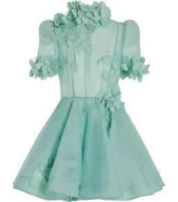 Zimmermann High Tide Lift Off Flower Mini Dress Mint Size 1 / AU 10  for rent on The Volte - image 4