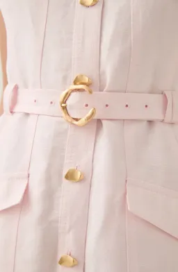 Aje Dulcet Logo Mini Dress Pastel Pink Size 8 for rent on The Volte - image 4