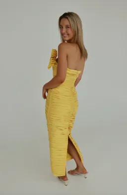 Rachel Gilbert Jensen Midi Dress in Yellow Size 1/ AU 8 for rent on The Volte - image 5