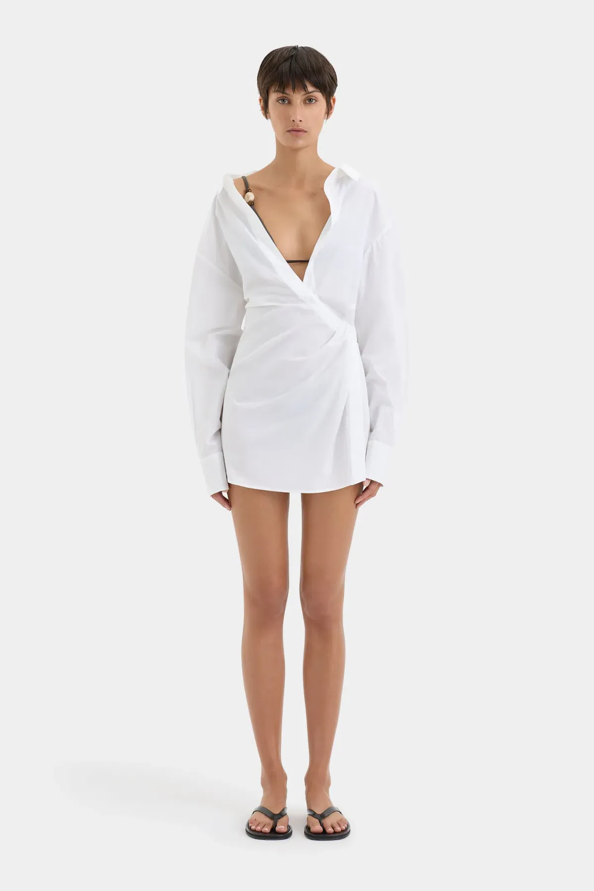 Sir The Label Zaria Shirt Dress Ivory Size 8 - Image 2