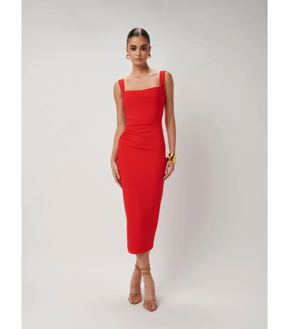 Effie Kats Marbella Dress In Cherry Red Size S / AU 8 - Image 1