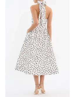 Rebecca Vallance Delia Halter Midi Dress Polka Dot Print Size 10 for rent on The Volte - image 2