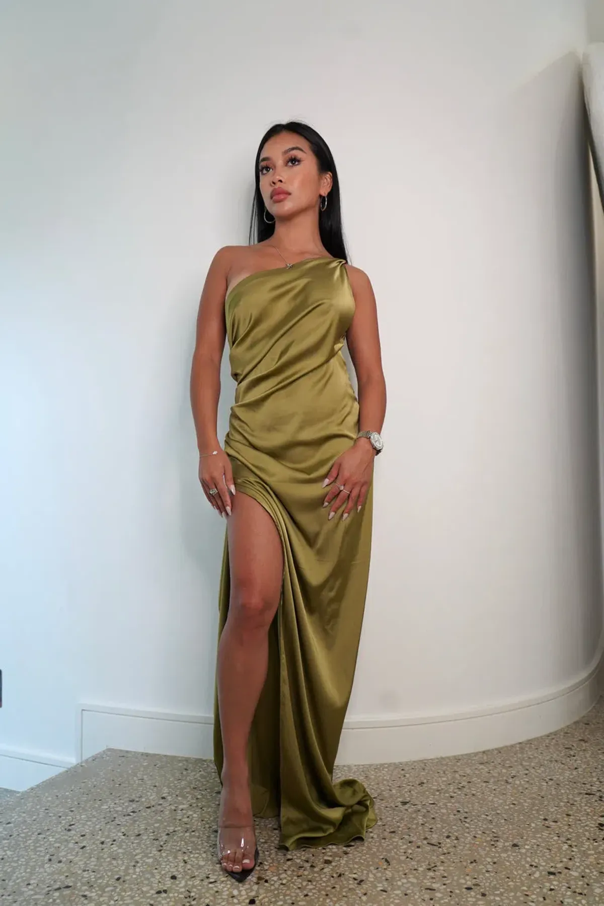 Lexi Samira Dress Olive Size S / AU 8 - Image 5