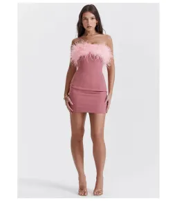 House Of CB Alexa Mini Dress in Warm Pink Size M / AU 10 for rent on The Volte - image 1