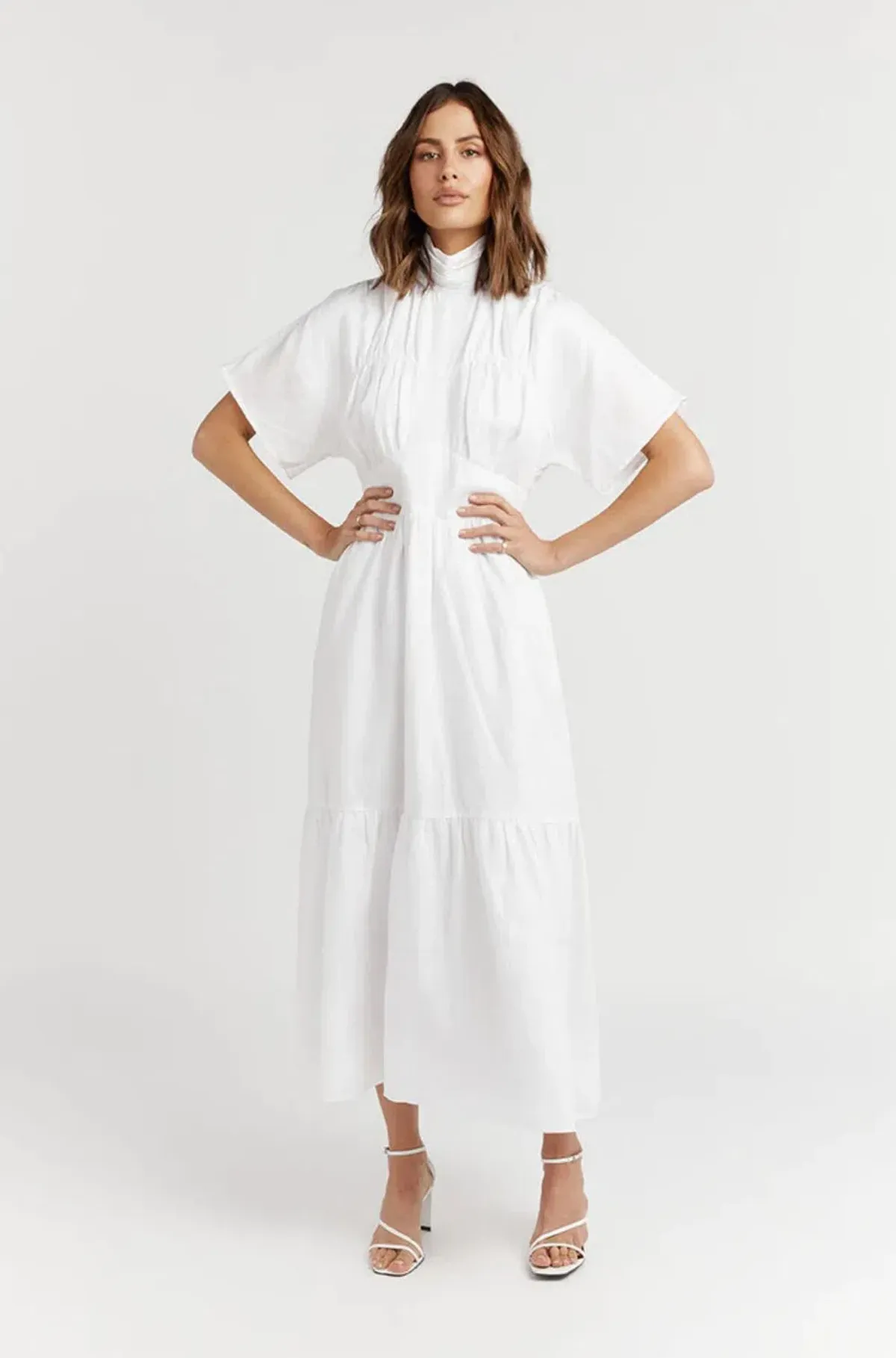 Dissh Elise Midi Dress White Size 12 - Image 1