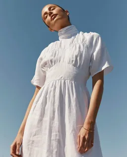 Dissh Elise Linen Midi Dress White Size 16 for rent on The Volte - image 2