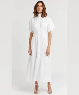 Dissh Elise Linen Midi Dress White Size 16 for rent on The Volte - image 3