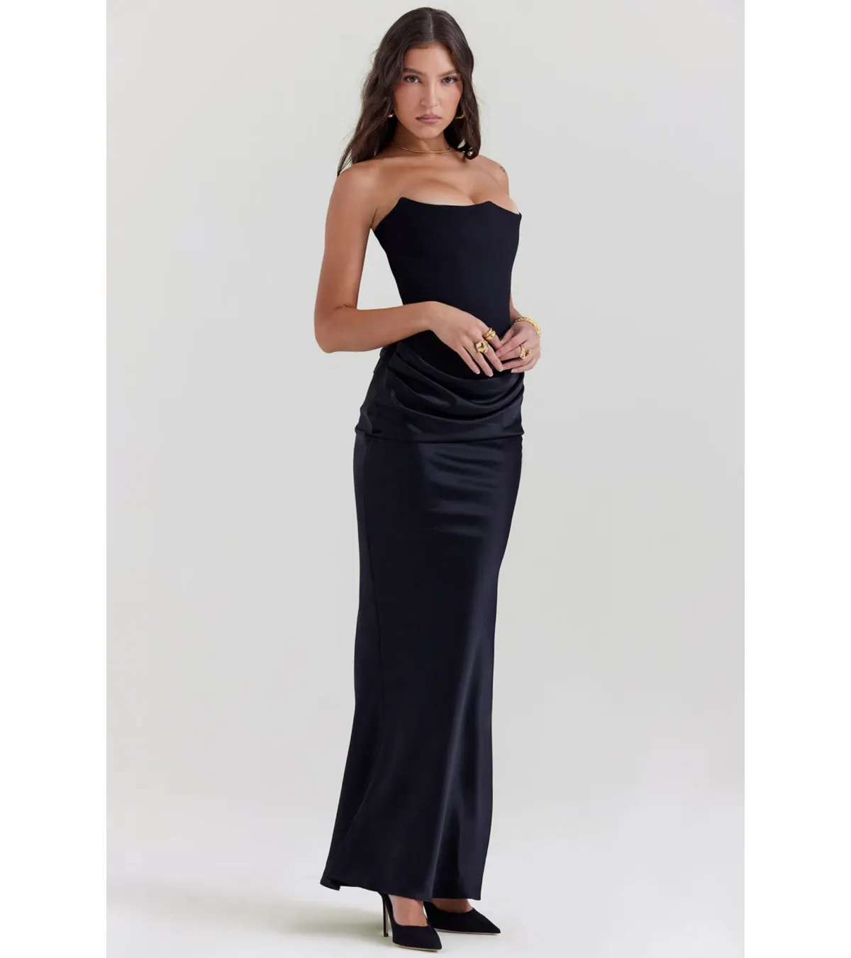 House of CB Persephone Strapless Corset Dress Black Size 6/XS - Image 3
