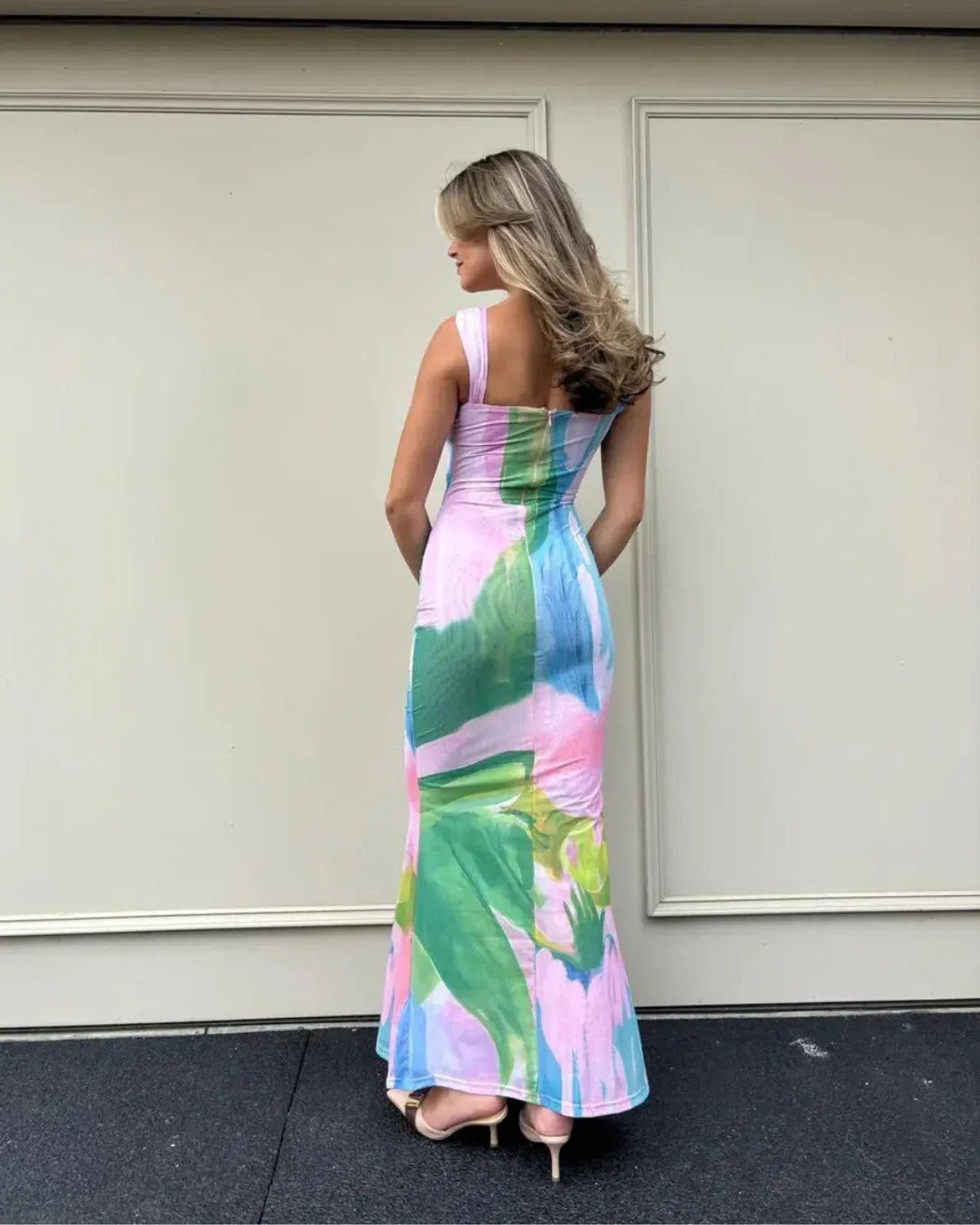 She Is Olla Imogen Dress Midi Blue Size 8 - Image 3