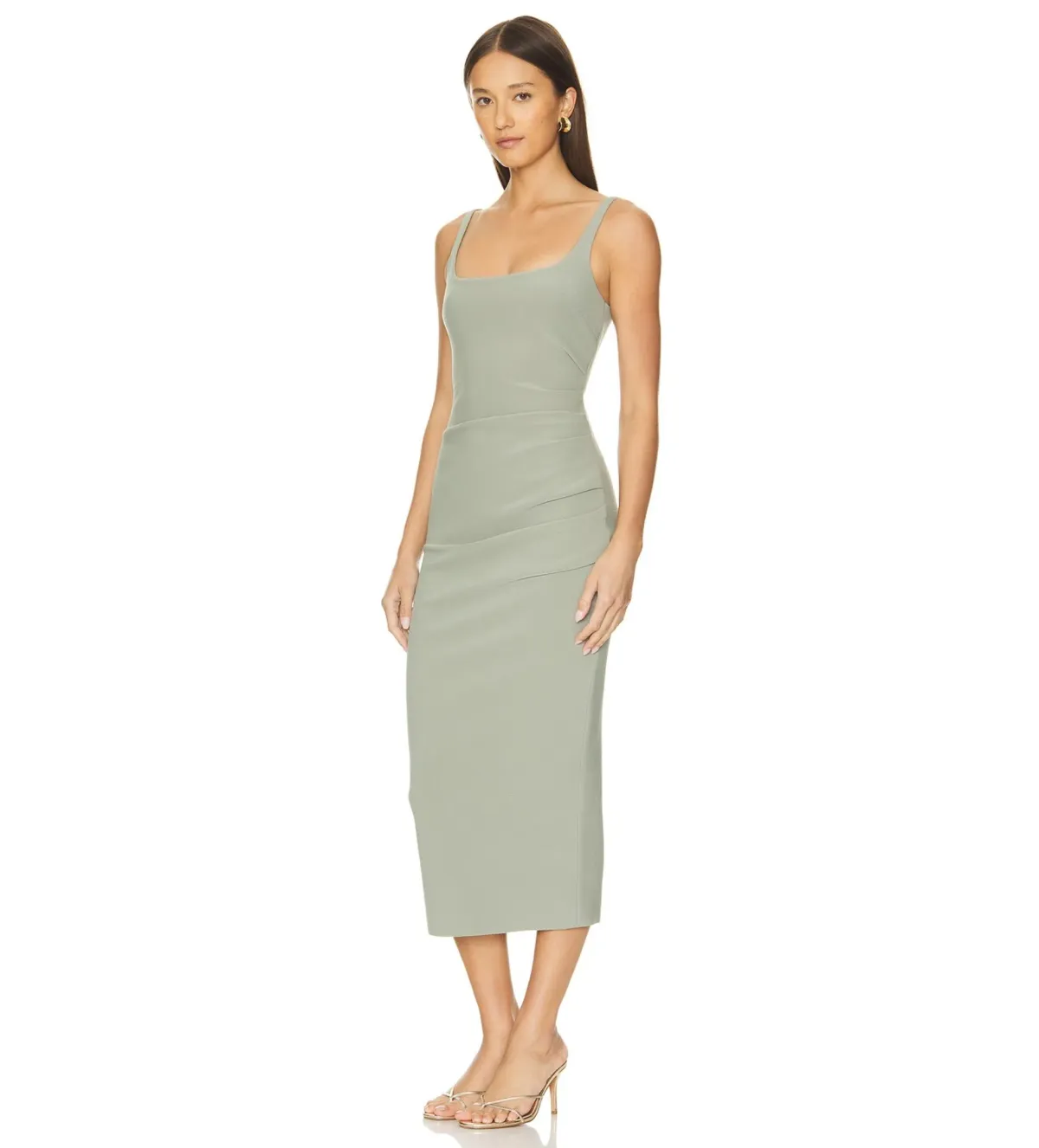 Bec & Bridge Be Mine Square Neck Dress Sage Size XS/AU 6 - Image 2