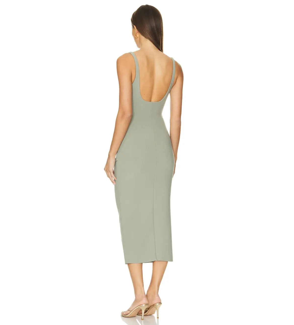 Bec & Bridge Be Mine Square Neck Dress Sage Size XS/AU 6 - Image 3
