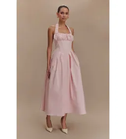 Meshki Candy Halter Midi Dress Ballet Pink AU 8  for rent on The Volte - image 1
