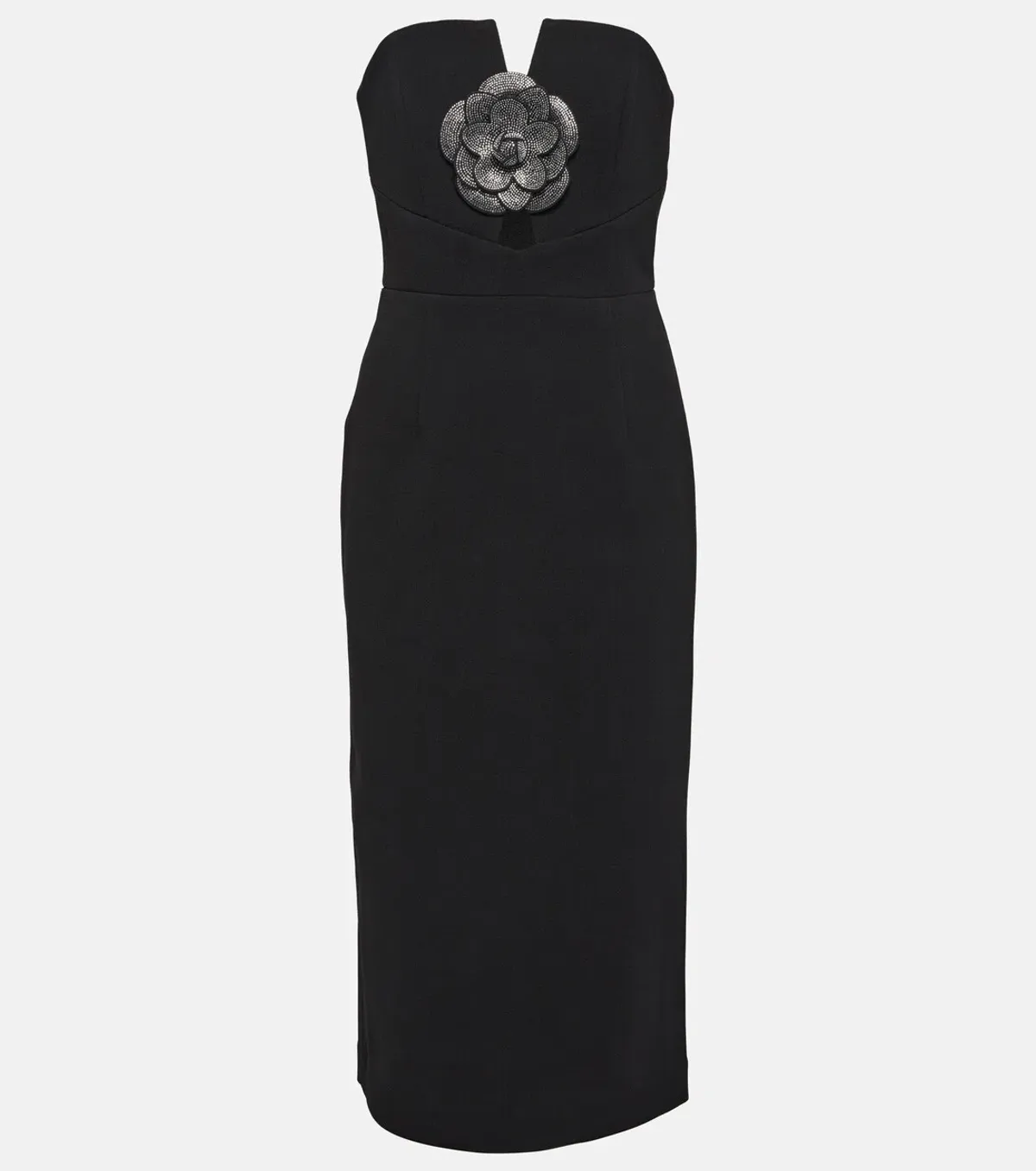 Rebecca Vallance Yvonne Flower Midi Dress Black Size 8 - Image 3