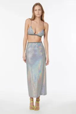 Manning Cartell Platnium Queen Bralette Size M/AU 10 and Mini Skirt Size XS/AU 6 Set Silver  for rent on The Volte - image 1