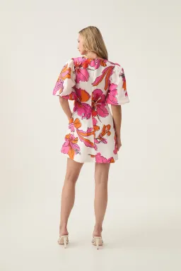 Aje Overflow Knotted Mini Dress Floral Pink Size 6 for rent on The Volte - image 5