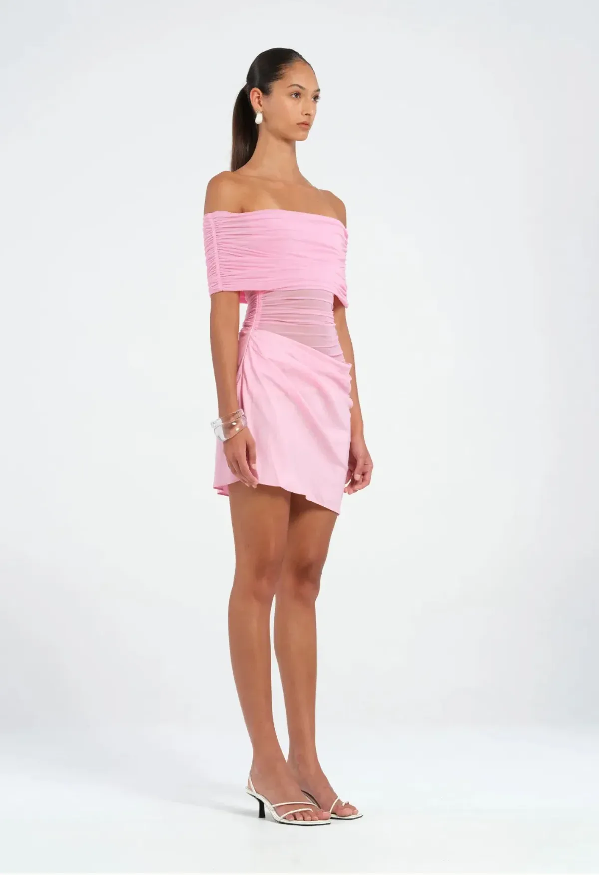 Benni Nico Off Shoulder Mini Dress  in Bubblegum Size 8 - Image 2
