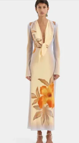 Sir Serene Scarf Midi Dress Sequoia Print Size 1 / Aus 8 for rent on The Volte - image 1