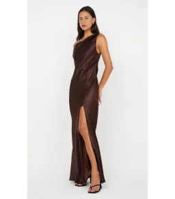 Bec & Bridge Sol Asym Maxi Dress Chocolate Size 6/XS for rent on The Volte - image 3