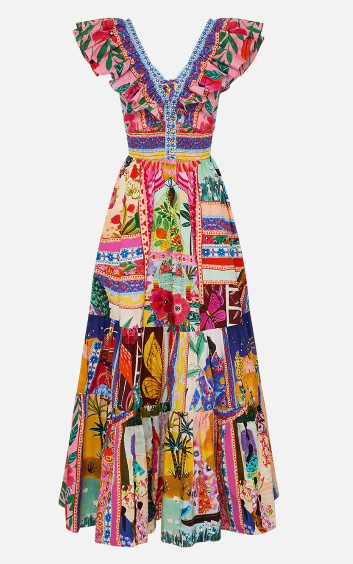 Camilla Tiered Dress with Neck Frill Roeqiyas Realm size L / AU 14 - Image 5