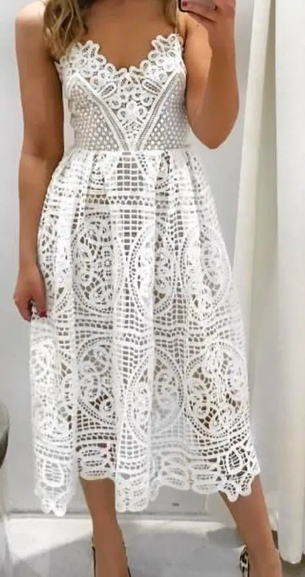 Seed Heritage Sweet Broderie Dress White Midi Size 12  - Image 1
