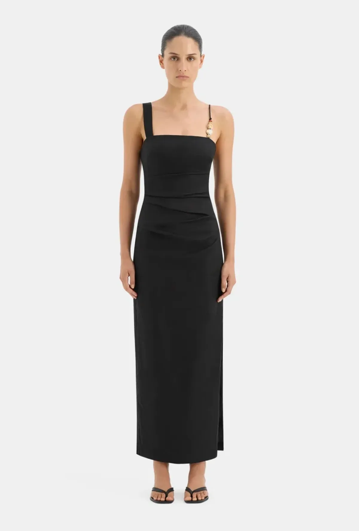 Sir the Label Antonia Beaded Midi Dress Black Size 1 / AU 8 - Image 1