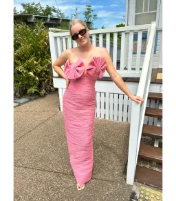 Rachel Gilbert Jensen Gown Pink Size 2 / AU 10 for rent on The Volte - image 3