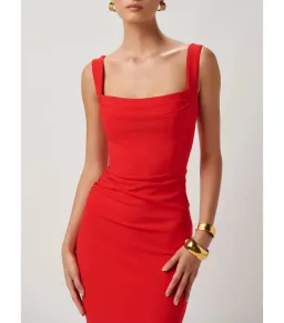Effie Kats Marbella Dress Cherry Red Size L / AU 12 for rent on The Volte - image 2