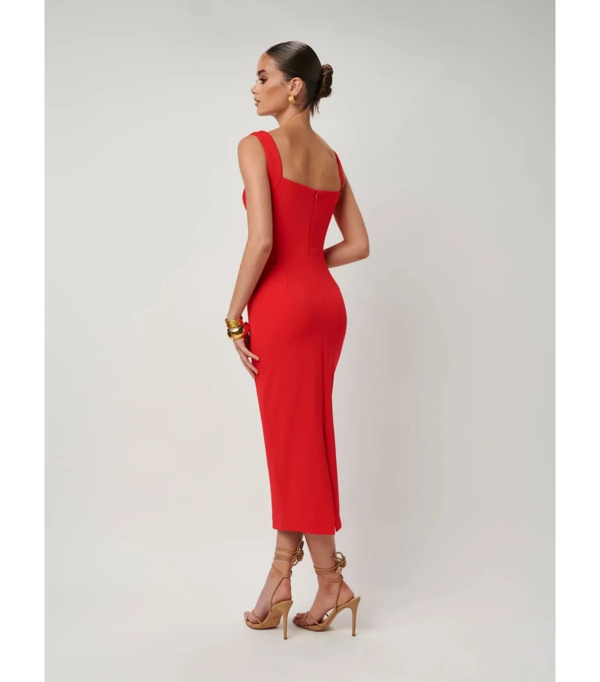 Effie Kats Marbella Dress Cherry Red Size L / AU 12 - Image 3