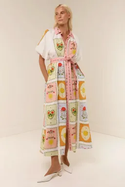 Palm Noosa Marla Midi Dress Siesta Tile Print Size 12 for rent on The Volte - image 1
