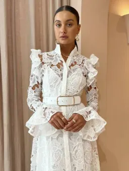 Leo Lin Aliyah Lace Butterfly Sleeve White Size AU 10 for rent on The Volte - image 4