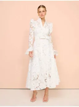 Leo Lin Aliyah Lace Butterfly Sleeve White Size AU 10 for rent on The Volte - image 1