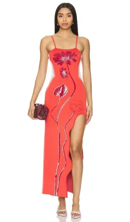 Ph5 Iris Flower Print Maxi Tank Red Size AU 8 for rent on The Volte - image 1