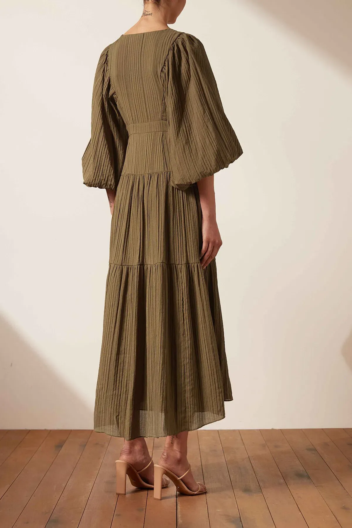 Shona Joy Mila Square Neck Midi Dress Size 6 - Image 4