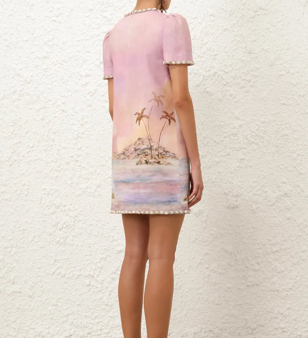 Zimmermann Dawning Embellished Mini Dress Print Size 3 / AU 14 - Image 2