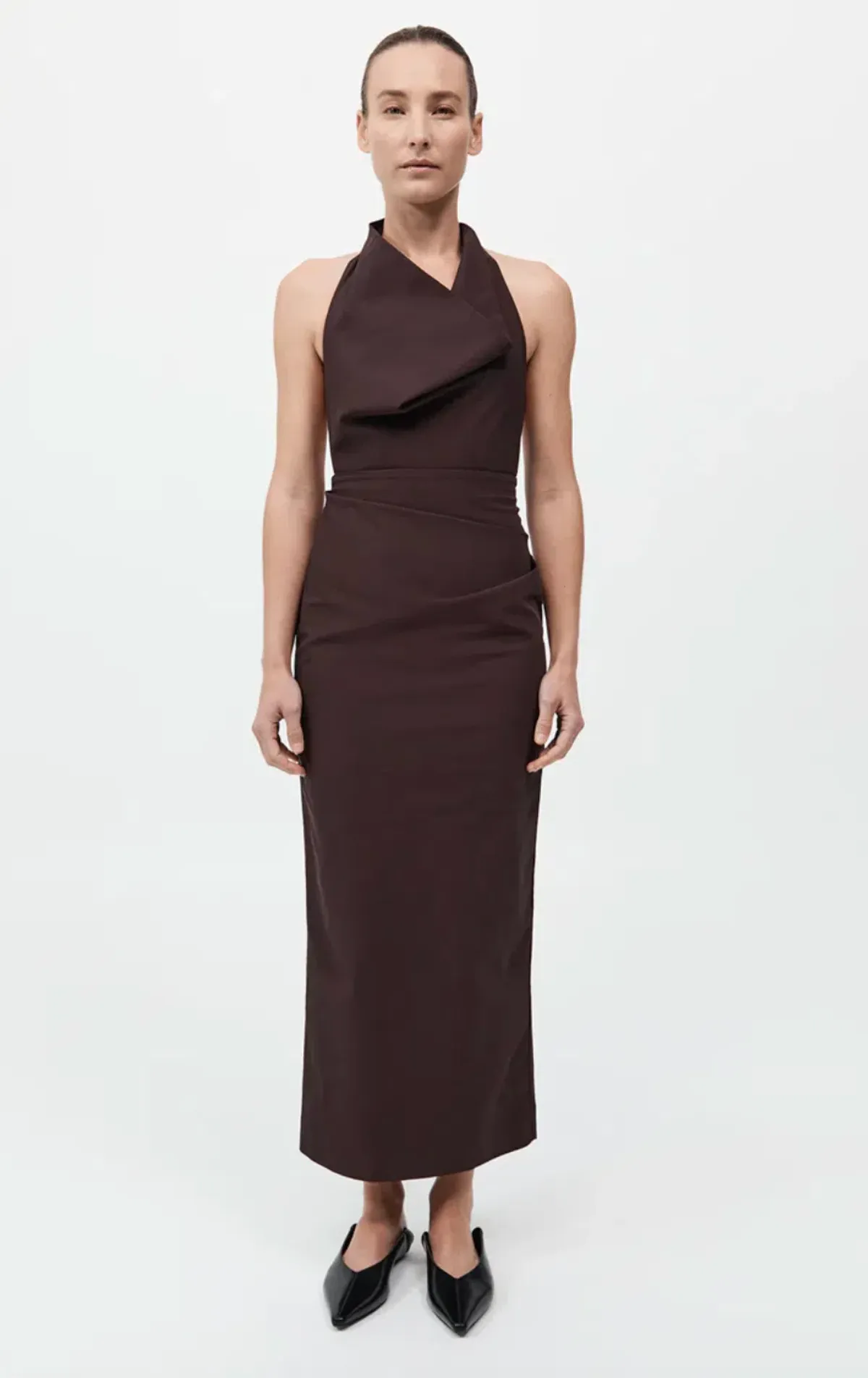 St. Agni Structural Tie Midi Burgundy Size AU 6 - Image 3