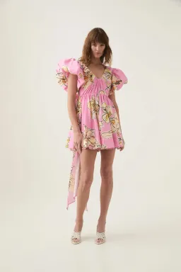Aje Gretta Bow Back Mini Pink Floral Size AU 14 for rent on The Volte - image 1