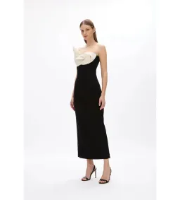 Rachel Gilbert Cassidy Midi Dress Black/Coconut Size AU 6 for rent on The Volte - image 2