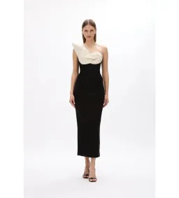 Rachel Gilbert Cassidy Midi Dress Black/Coconut Size AU 10 for rent on The Volte - image 1