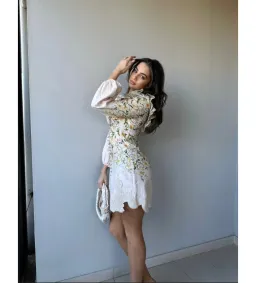 Zimmermann Coaster Battenburg Mini Dress in Blush Garden Floral Size 0/AU 8 for rent on The Volte - image 2