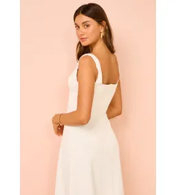 Issy Cupped Rib Maxi Dress White Size 6 for rent on The Volte - image 3