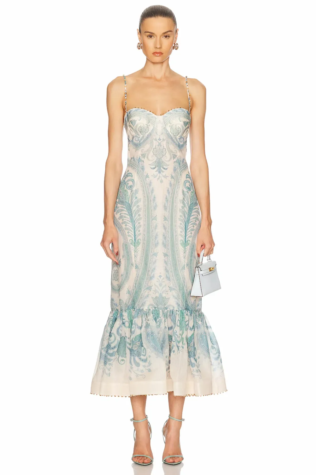 Zimmermann Illuminate Gown Turquoise Paisley Size 12 - Image 1