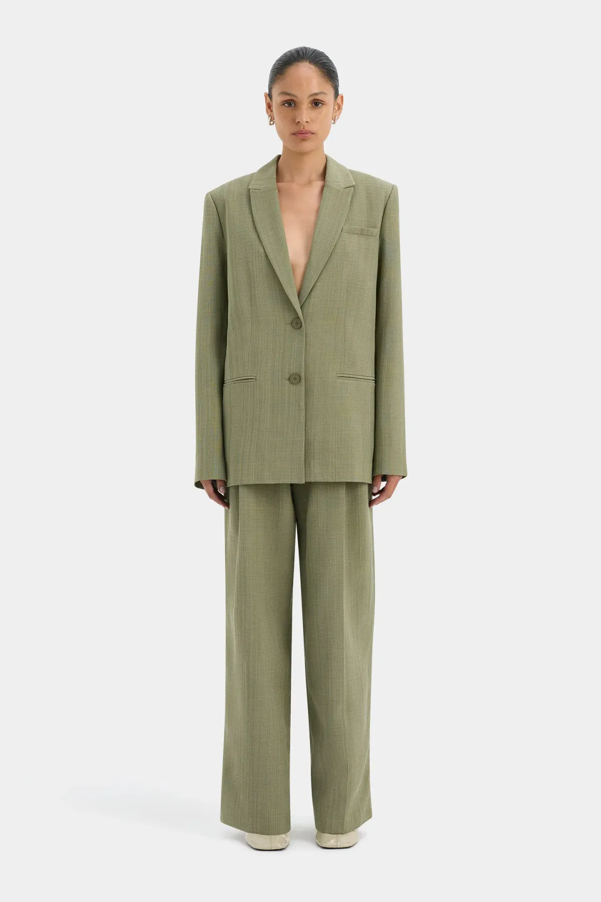 Sir the Label Evanthe Blazer and Belted Trouser Set Olive Size 0 / AU 6 - Image 1