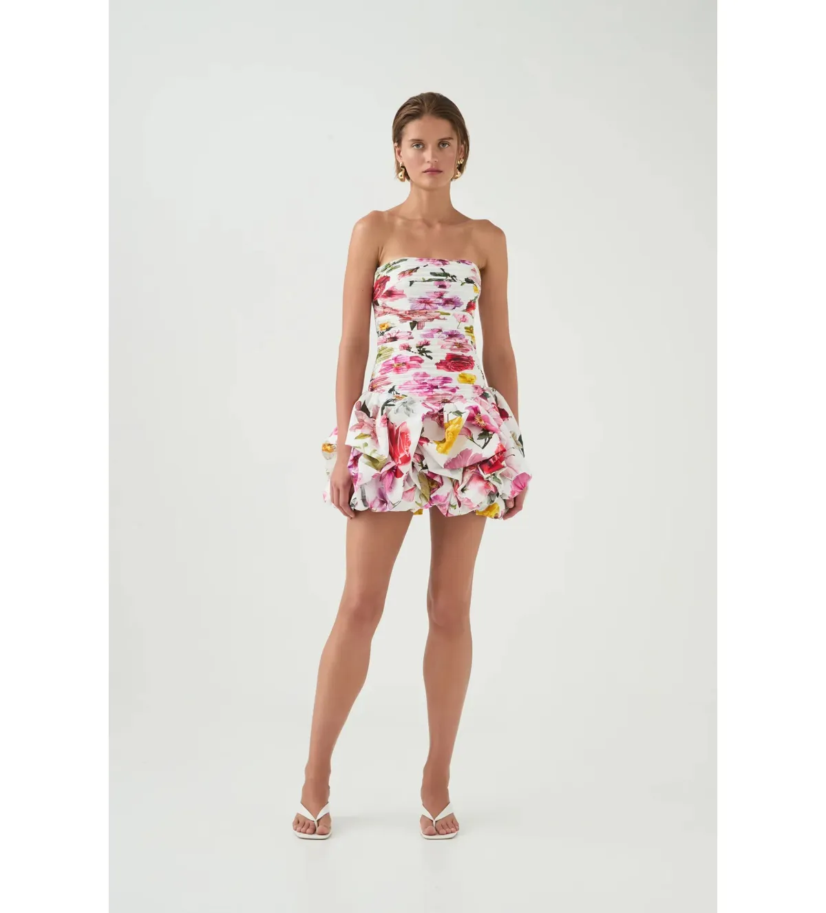 Aje Violette Bubble Hem Mini Dress Collage Floral Size AU 8 - Image 2