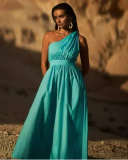 Sheike Isla One Shoulder Maxi Dress Blue Size 12 for rent on The Volte - image 4